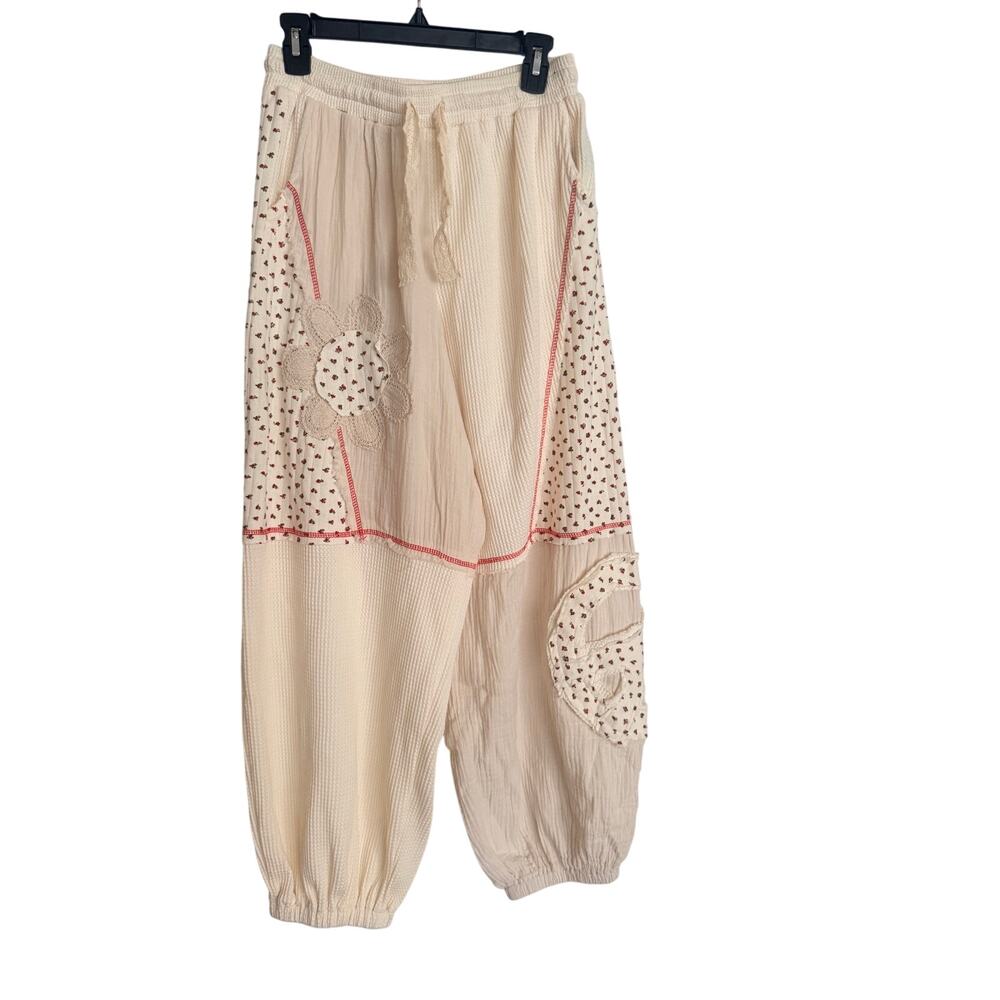 POL Patchwork Thermal Joggers Medium